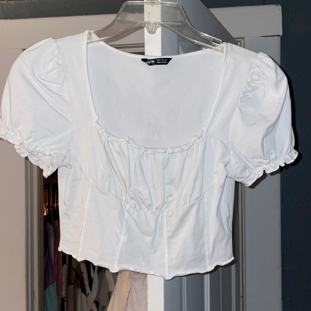 White cropped shirt